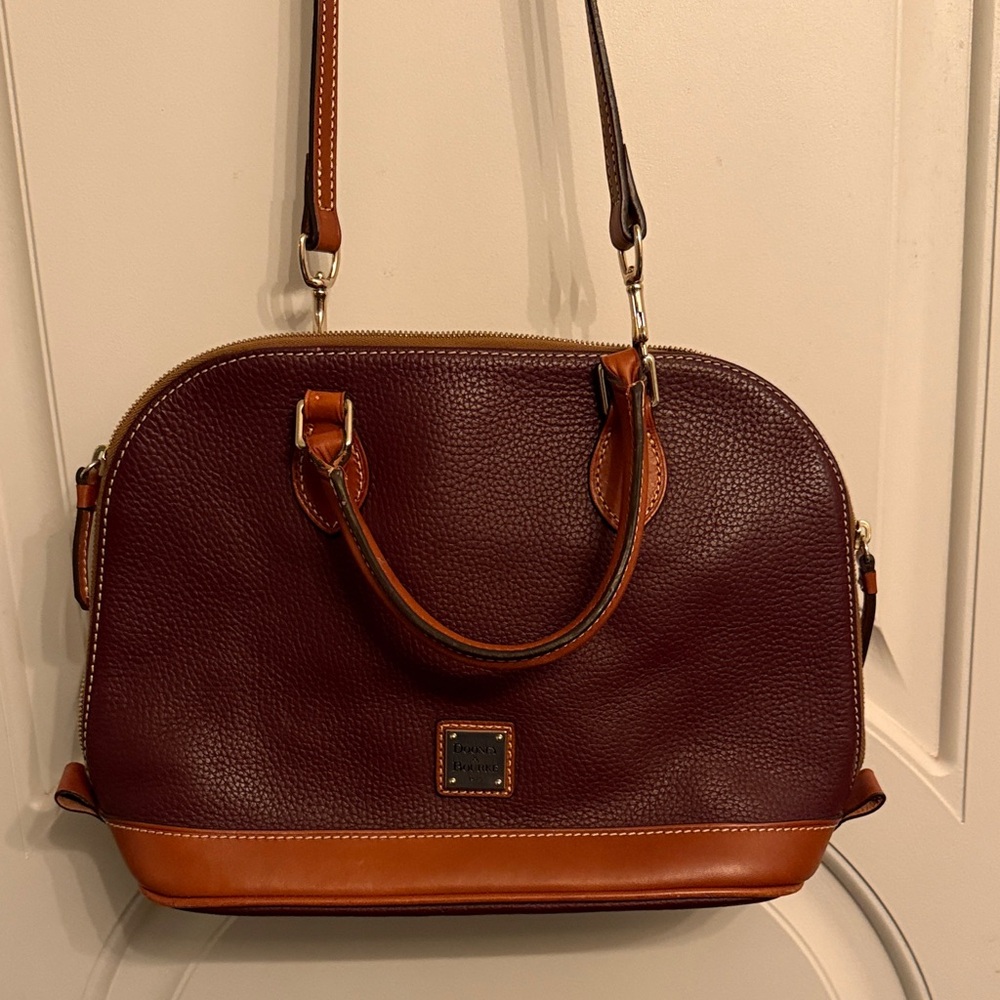 Dooney & Bourke Chestnut and Tan Satchel